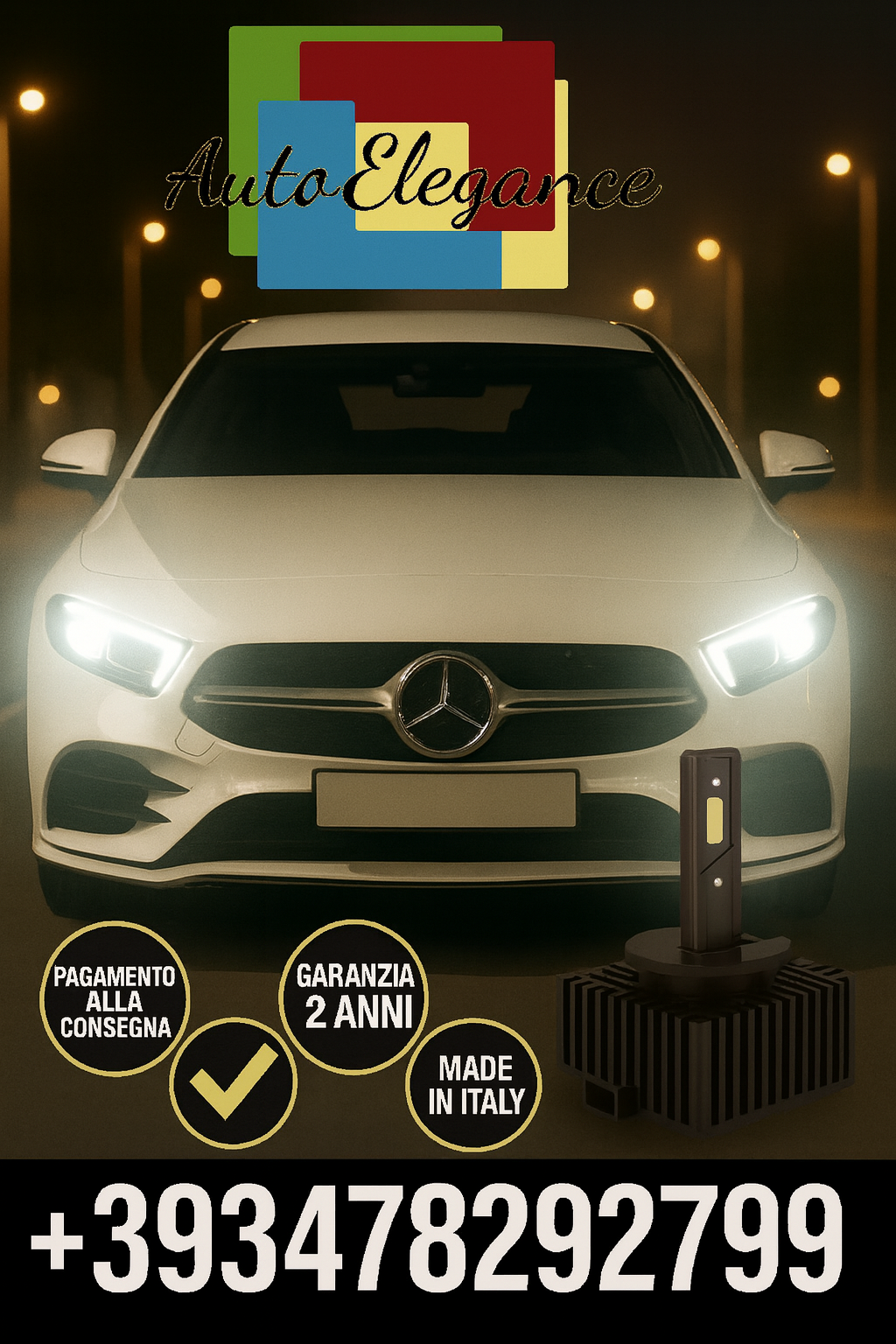 ⭐KIT LED D1S 6000K BIANCO CANBUS – Anabbaglianti per Mercedes-Benz CLA Coupé⭐