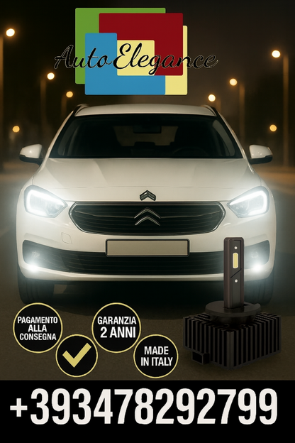 ⭐KIT LED D1S 6000K BIANCO CANBUS – Anabbaglianti per Citroën C5 III⭐