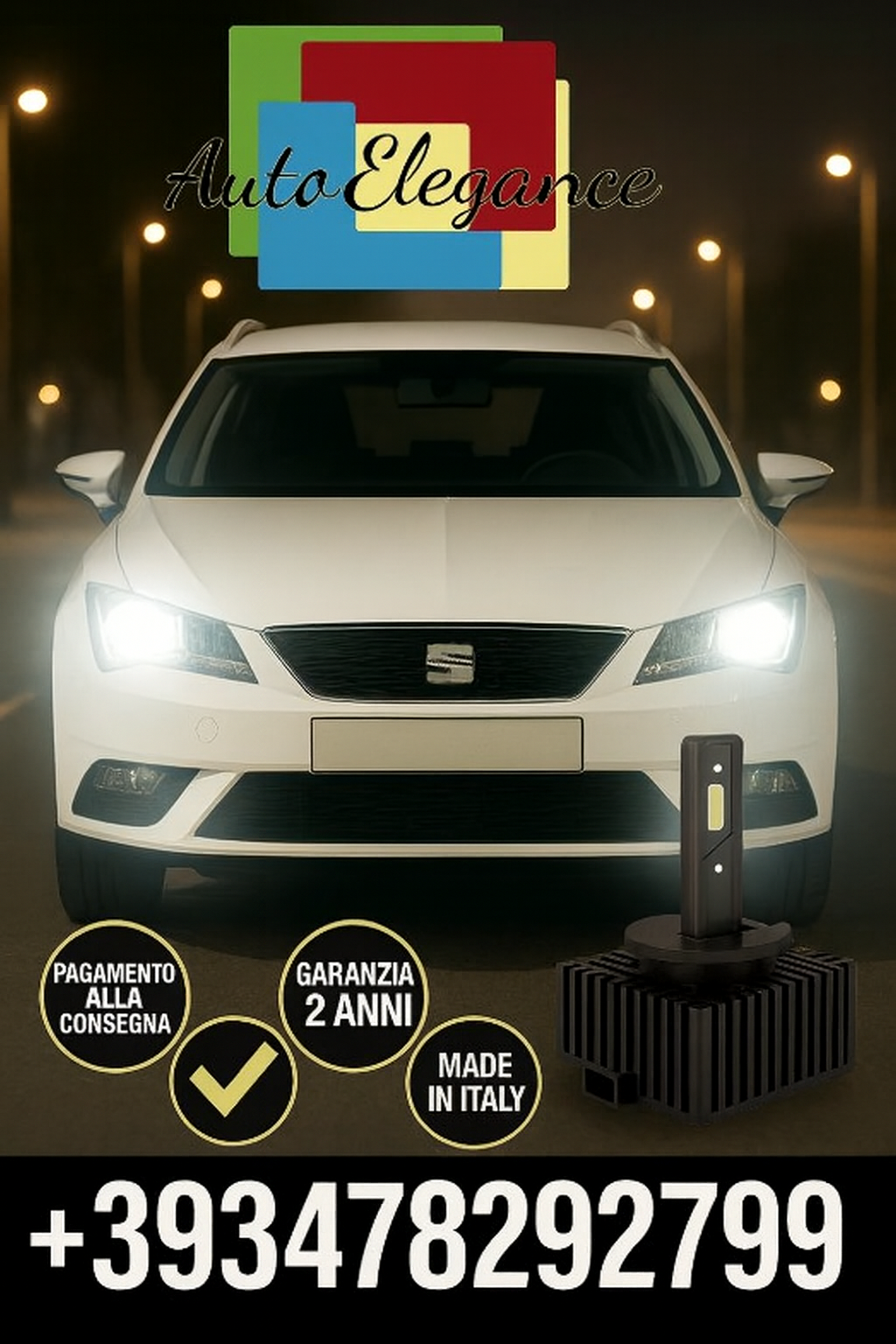 ⭐KIT LED D1S 6000K BIANCO CANBUS – Anabbaglianti per Seat Ibiza IV⭐