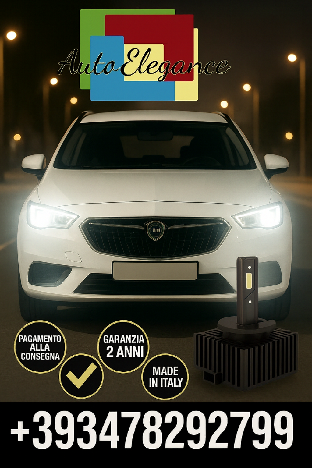 ⭐KIT LED D1S 6000K BIANCO CANBUS – Anabbaglianti per Lancia Phedra⭐