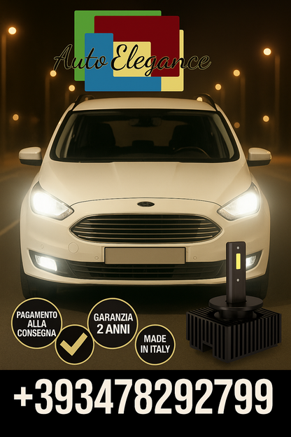 ⭐KIT LED D1S 6000K BIANCO CANBUS – Anabbaglianti per Ford Galaxy⭐