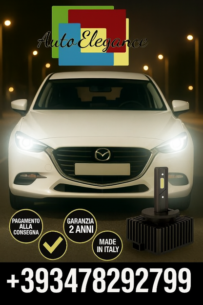 ⭐KIT LED D1S 6000K BIANCO CANBUS – Anabbaglianti per Mazda 3⭐
