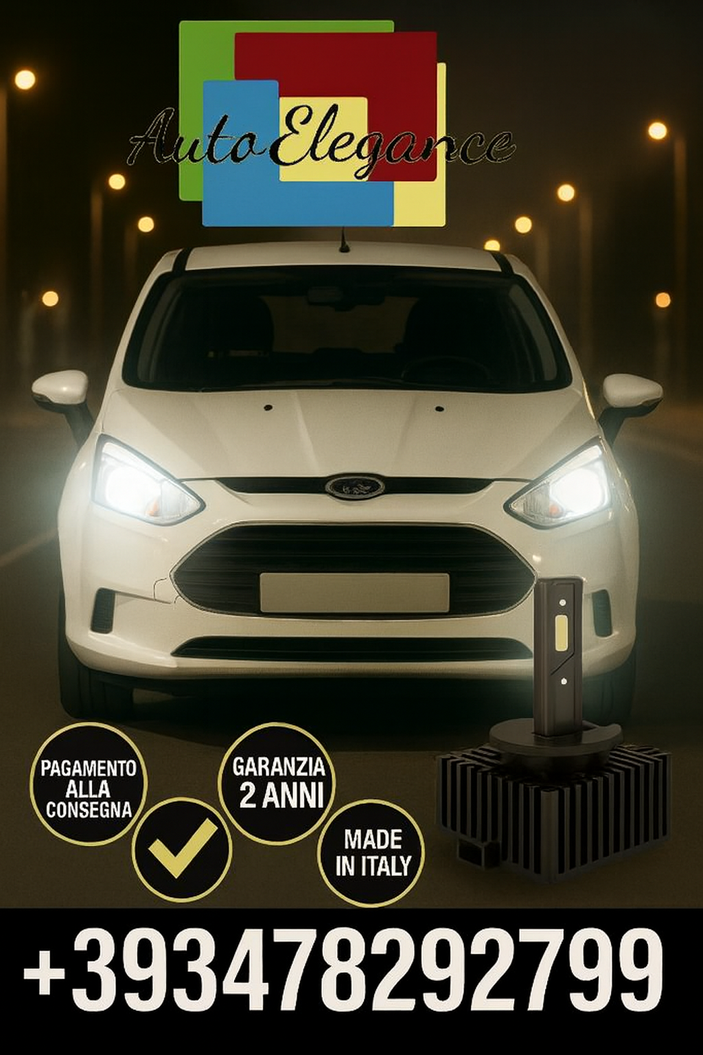 ⭐KIT LED D1S 6000K BIANCO CANBUS – Anabbaglianti per Ford B-Max⭐