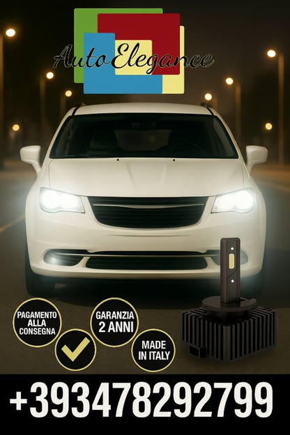 ⭐KIT LED D1S 6000K BIANCO CANBUS – Anabbaglianti per Chrysler Voyager IV⭐