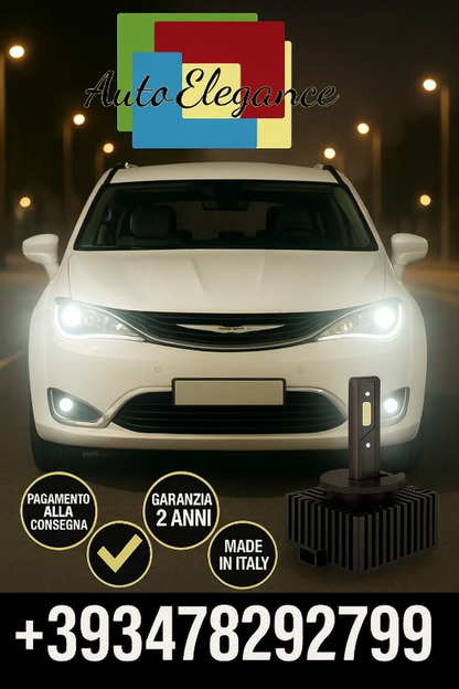 ⭐KIT LED D1S 6000K BIANCO CANBUS – Anabbaglianti per Chrysler Grand Voyager V⭐