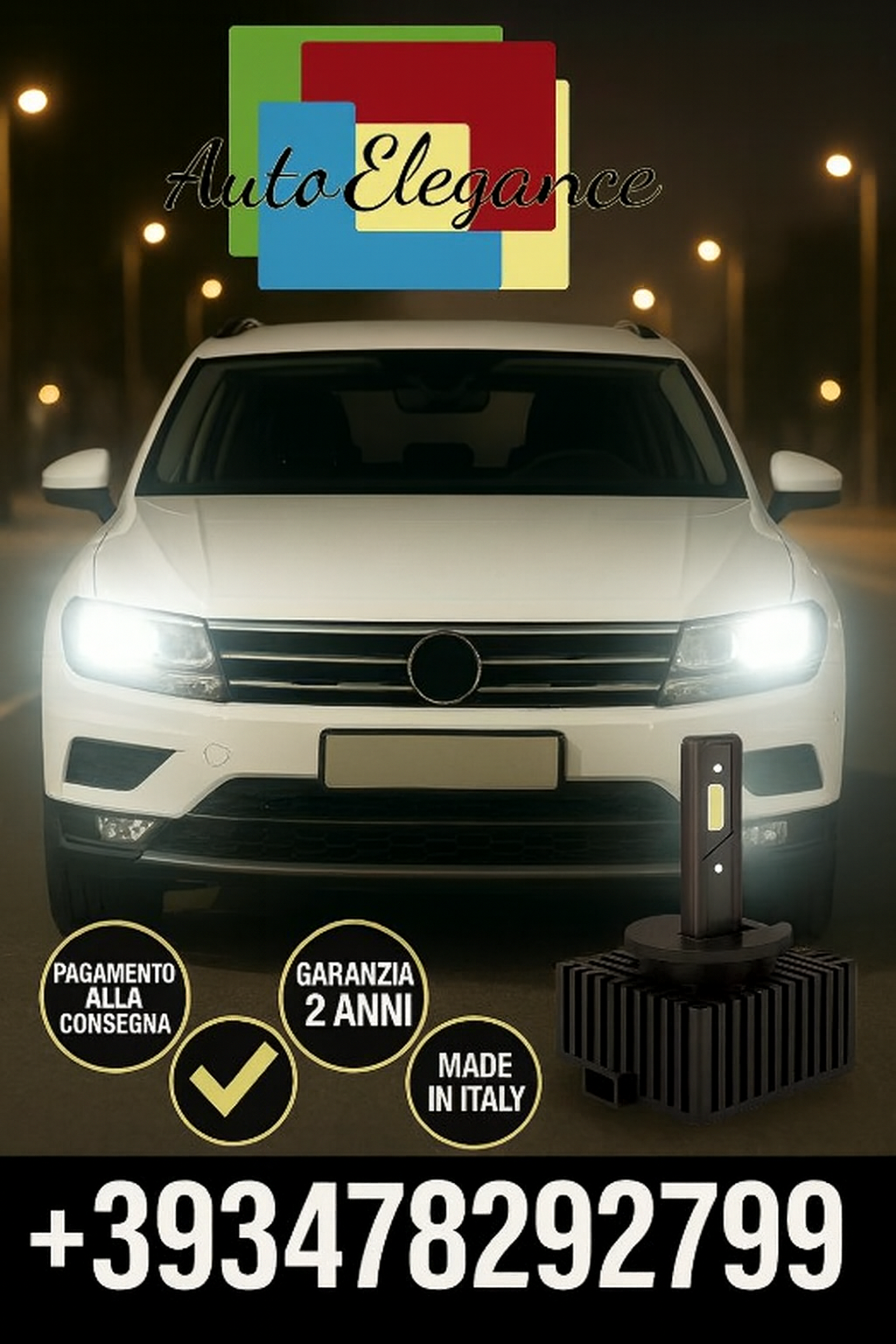 ⭐KIT LED D1S 6000K BIANCO CANBUS – Anabbaglianti per Volkswagen Scirocco⭐