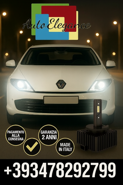 ⭐KIT LED D1S 6000K BIANCO CANBUS – Anabbaglianti per Renault Laguna Coupé⭐