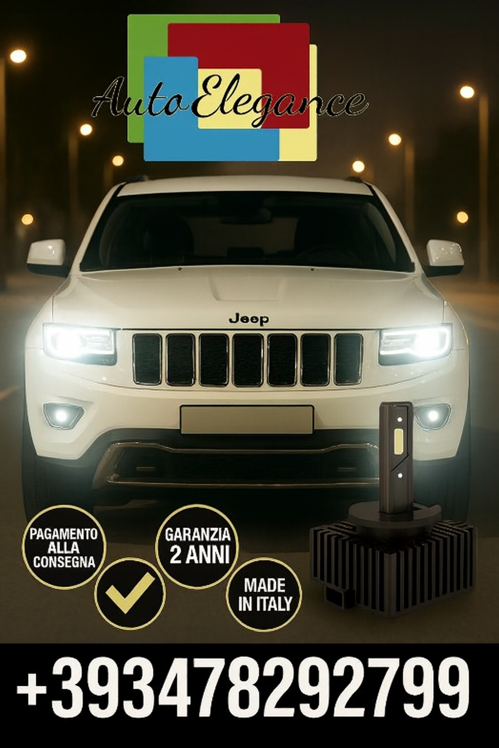 ⭐KIT LED D1S 6000K BIANCO CANBUS – Anabbaglianti per Jeep Grand Cherokee IV⭐