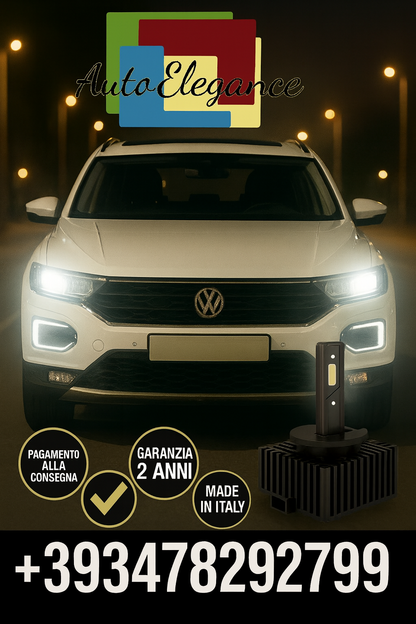 ⭐KIT LED D1S 6000K BIANCO CANBUS – Anabbaglianti per Volkswagen T-Roc⭐