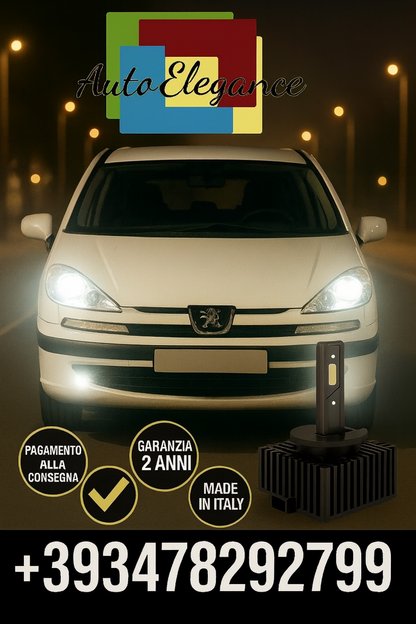 🔥KIT LED D1S 6000K BIANCO CANBUS – Anabbaglianti per Peugeot 807🔥
