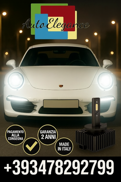 🔥KIT LED D1S 6000K BIANCO CANBUS – Anabbaglianti per Porsche 911🔥