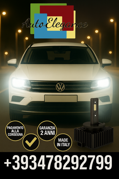 🔥KIT LED D1S 6000K BIANCO CANBUS – Anabbaglianti per Volkswagen Passat CC🔥