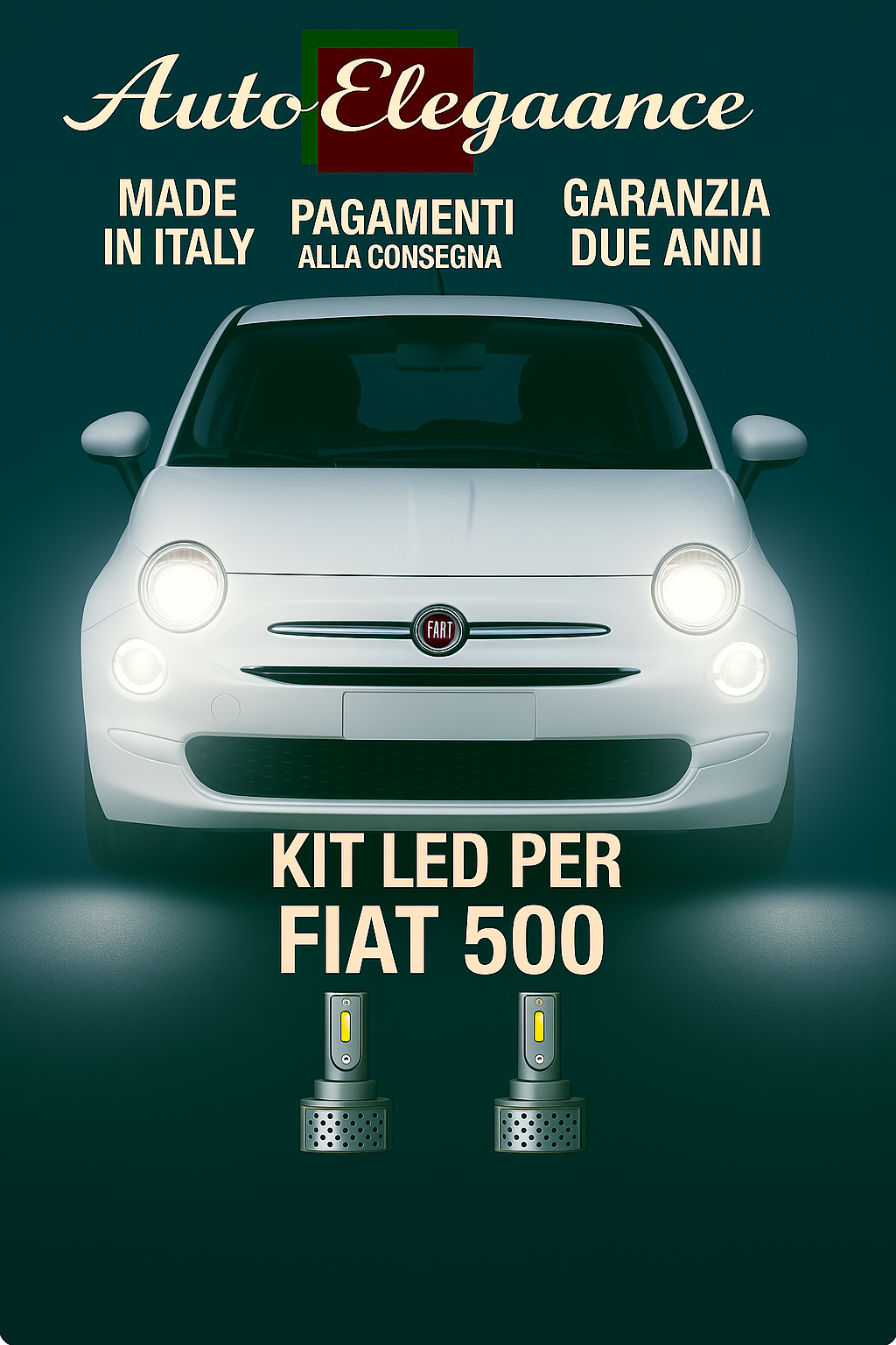 🔥KIT LED D1S 6000K BIANCO CANBUS – Anabbaglianti per FIAT 500🔥