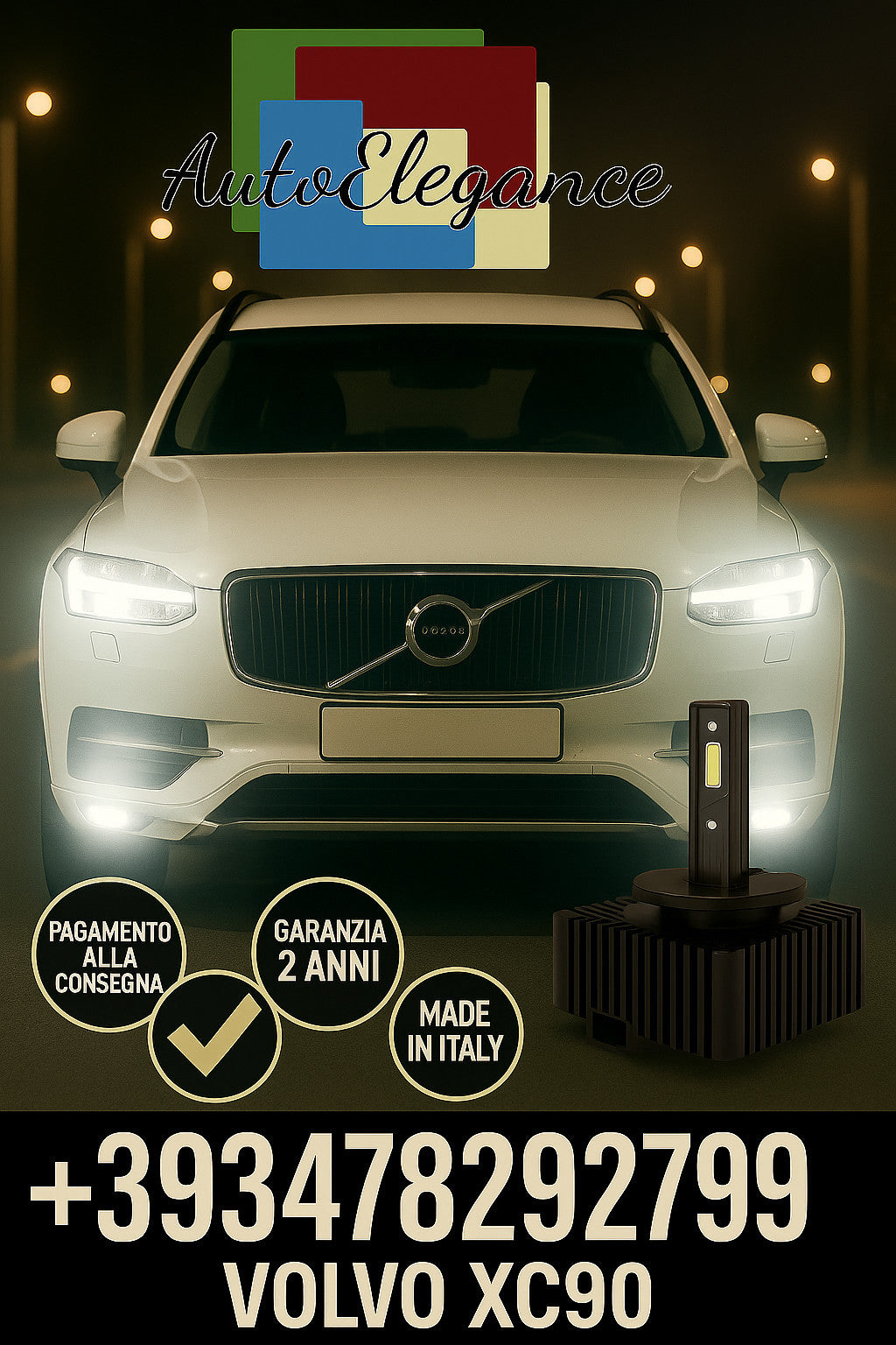 🔥KIT LED D1S 6000K BIANCO CANBUS – Anabbaglianti per Volvo XC90🔥