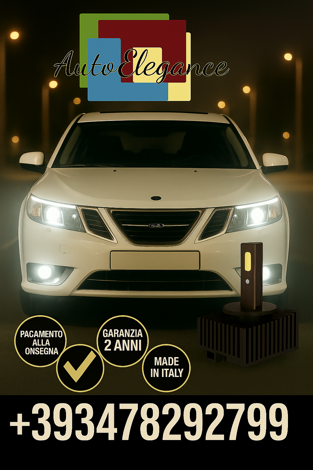 🔥KIT LED D1S 6000K BIANCO CANBUS – Anabbaglianti per Saab 9-3🔥