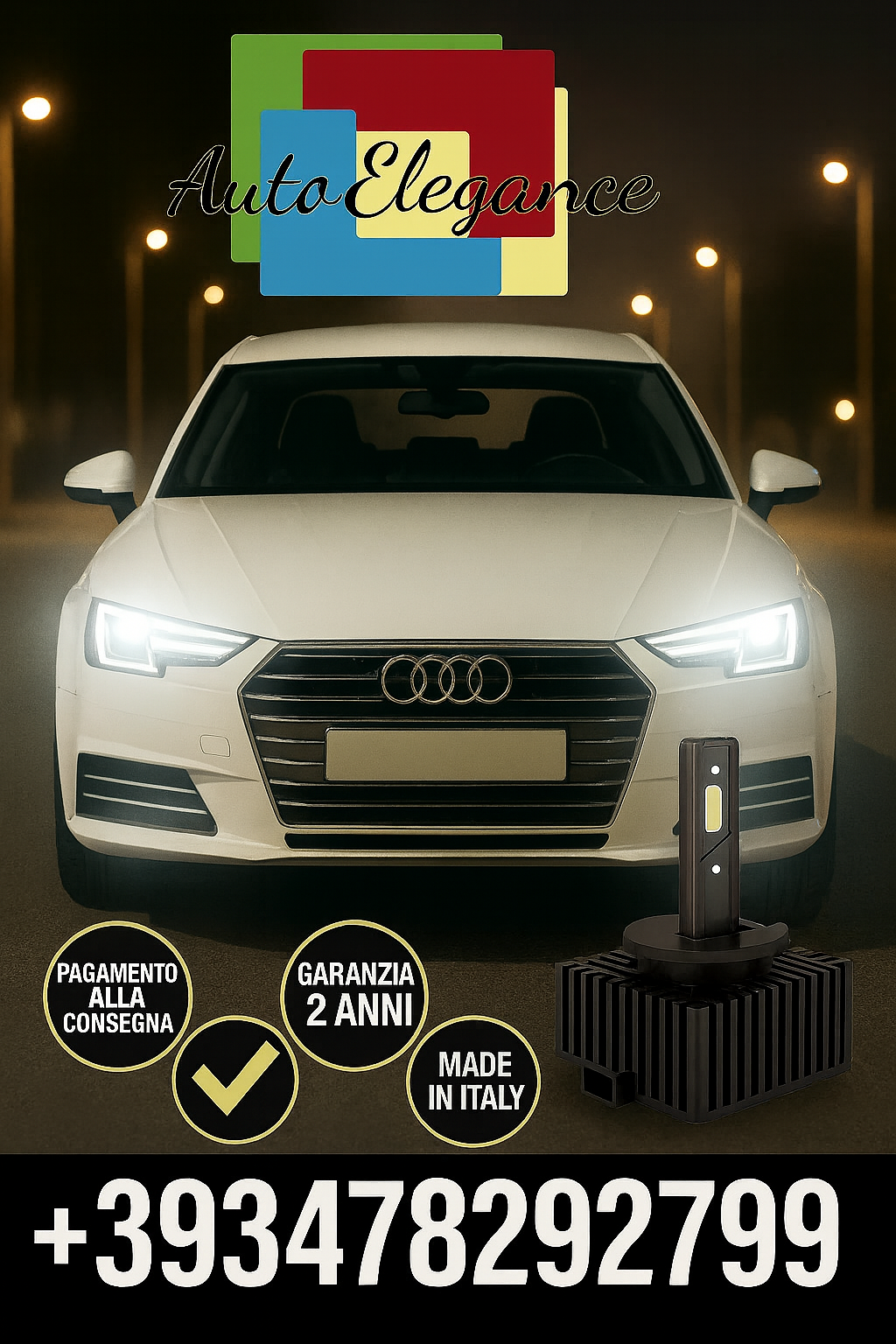 🔥KIT LED D1S 6000K BIANCO CANBUS – Anabbaglianti per Audi A4🔥