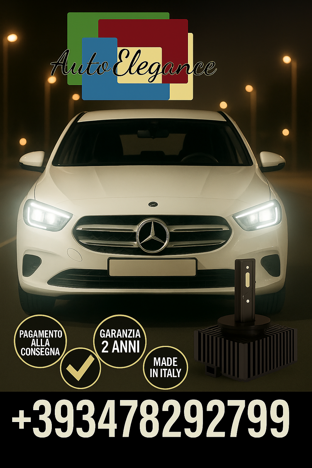 🔥KIT LED D1S 6000K BIANCO CANBUS – Anabbaglianti per Mercedes-Benz Classe B🔥