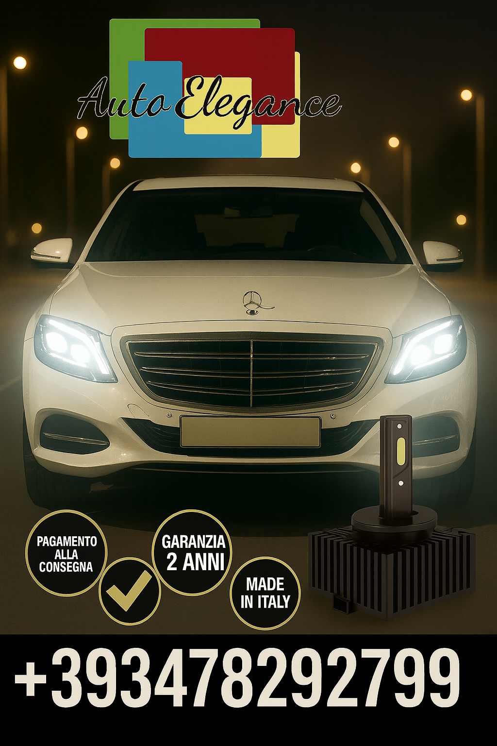 🔥KIT LED D1S 6000K BIANCO CANBUS – Anabbaglianti per Mercedes-Benz Classe S🔥