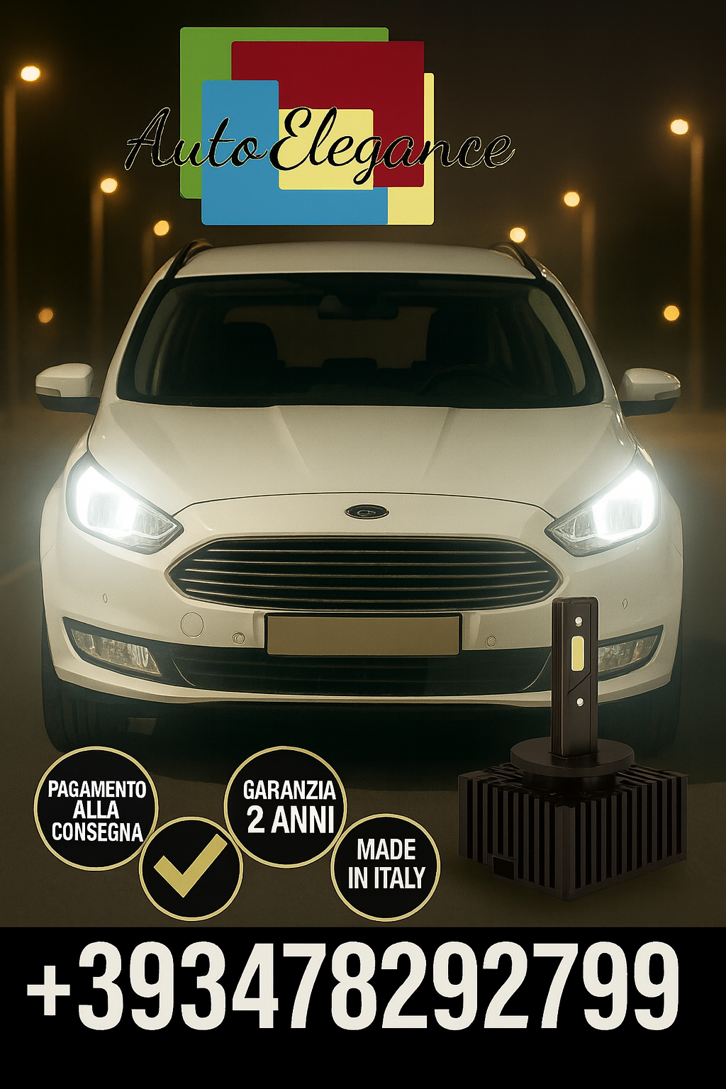 🔥KIT LED D1S 6000K BIANCO CANBUS – Anabbaglianti per Ford Galaxy🔥