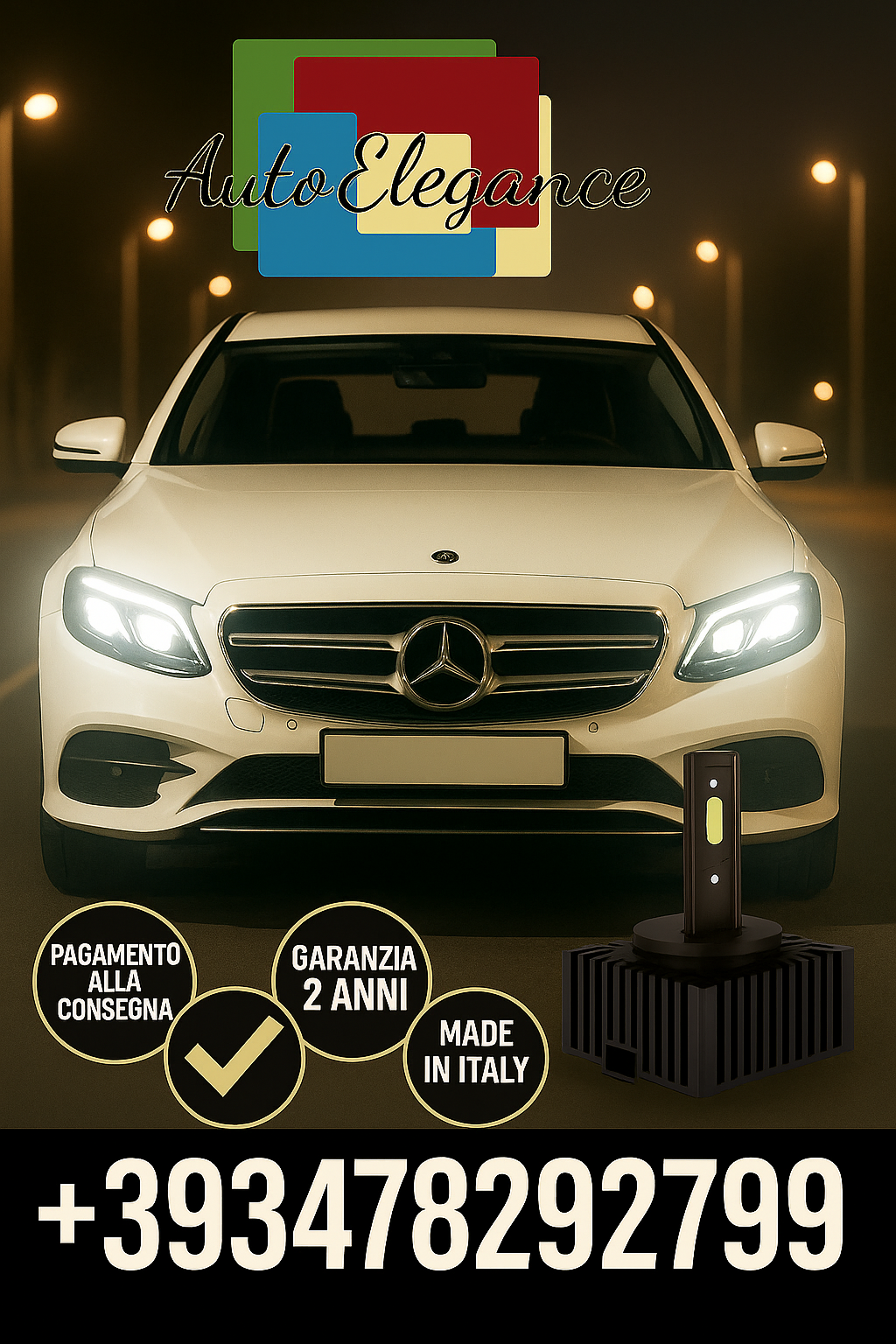🔥KIT LED D1S 6000K BIANCO CANBUS – Anabbaglianti per Mercedes-Benz Classe E🔥