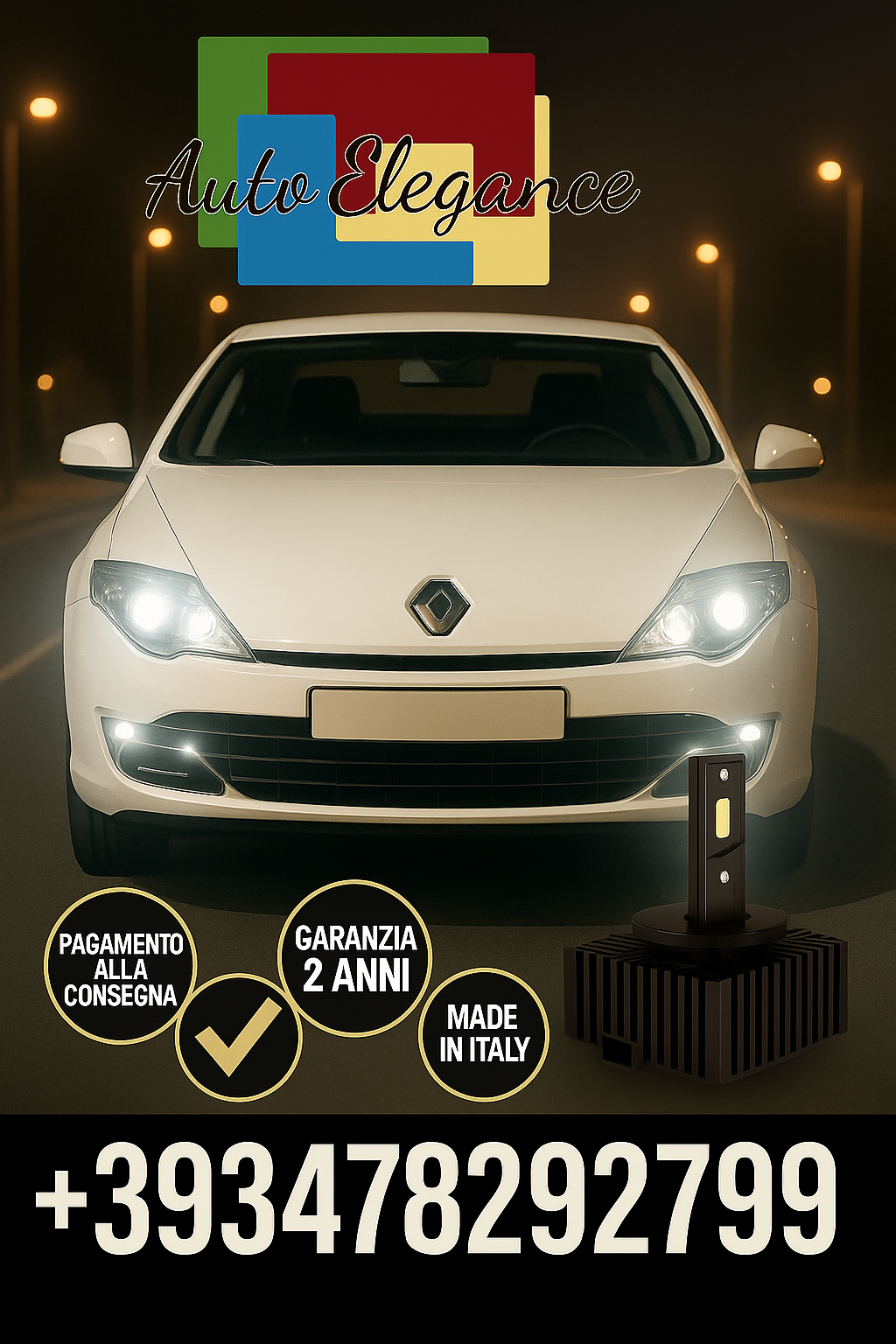 🔥KIT LED D1S 6000K BIANCO CANBUS – Anabbaglianti per Renault Laguna Coupé🔥