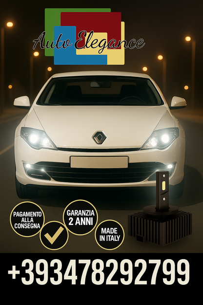 🔥KIT LED D1S 6000K BIANCO CANBUS – Anabbaglianti per Renault Laguna Coupé🔥