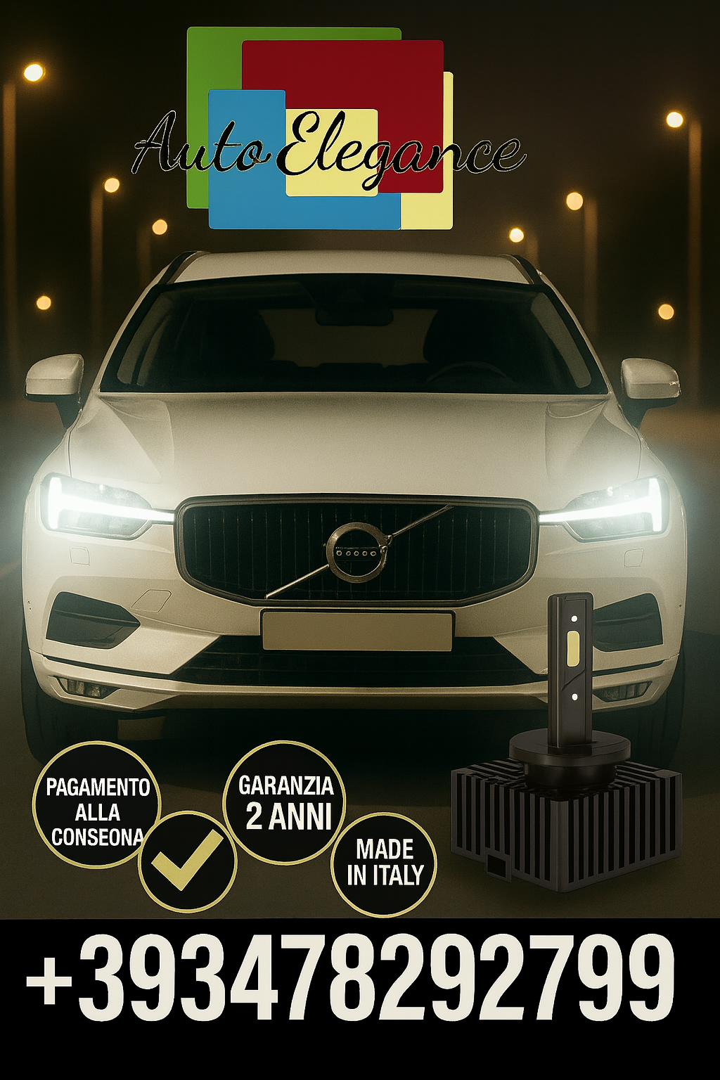 🔥KIT LED D1S 6000K BIANCO CANBUS – Anabbaglianti per Volvo XC60🔥