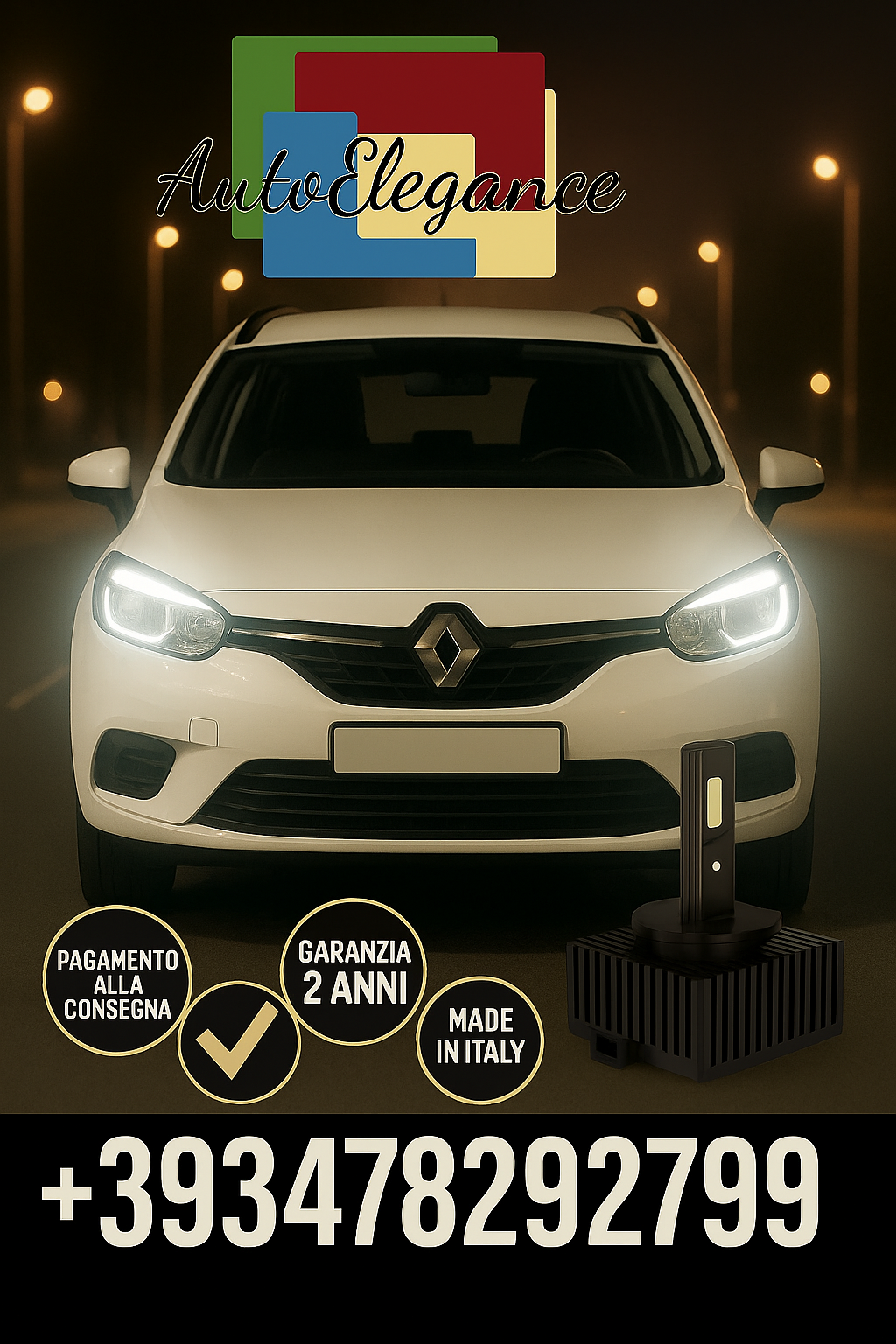 🔥KIT LED D1S 6000K BIANCO CANBUS – Anabbaglianti per Renault Grand Scénic III🔥