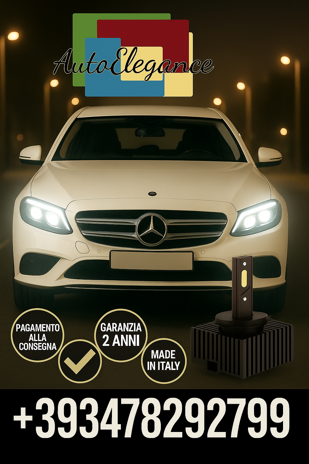 🔥🔥KIT LED D1S 6000K BIANCO CANBUS – Anabbaglianti per Mercedes-Benz Classe E🔥