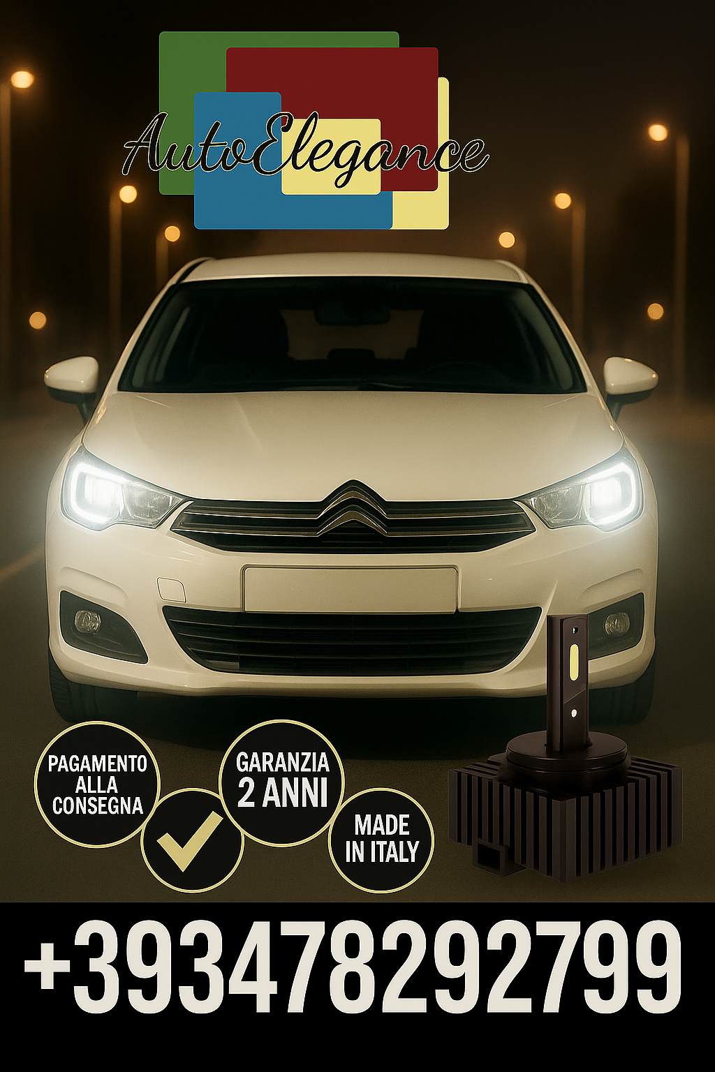 🔥KIT LED D1S 6000K BIANCO CANBUS – Anabbaglianti per Citroën C4🔥