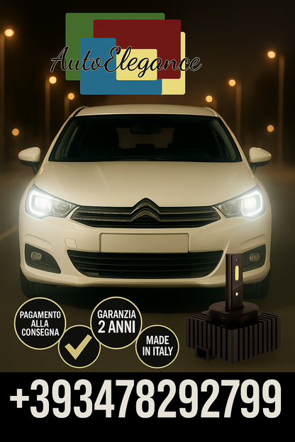 🔥KIT LED D1S 6000K BIANCO CANBUS – Anabbaglianti per Citroën C4🔥
