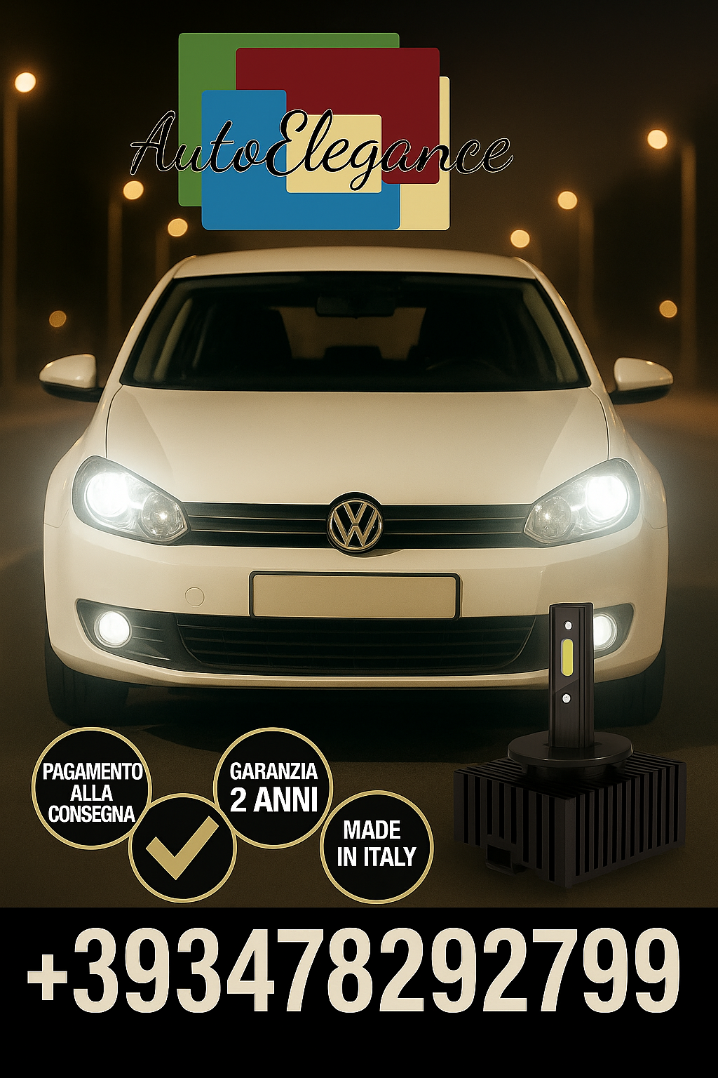🔥KIT LED D1S 6000K BIANCO CANBUS – Anabbaglianti per VW Golf VI🔥