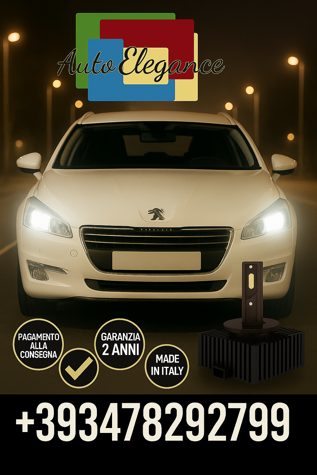 🔥KIT LED D1S 6000K BIANCO CANBUS – Anabbaglianti per Peugeot 508 I🔥