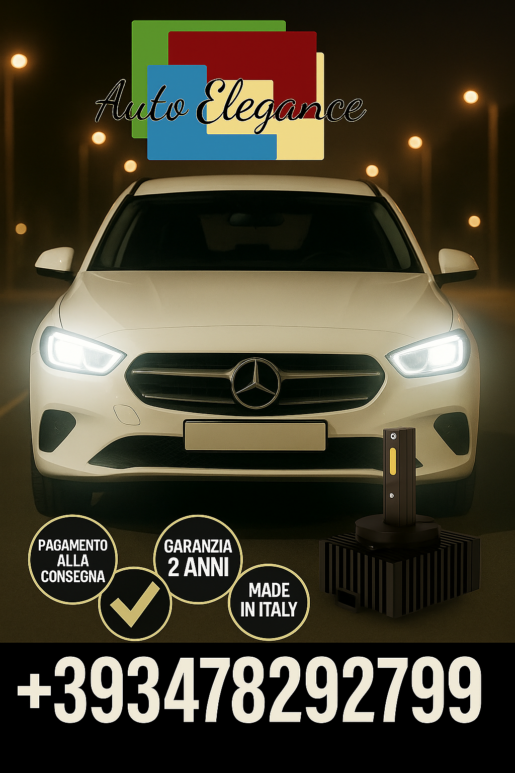 🔥KIT LED D1S 6000K BIANCO CANBUS – Anabbaglianti per Mercedes-Benz Classe A🔥