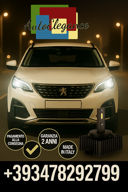 🔥KIT LED D1S 6000K BIANCO CANBUS – Anabbaglianti per Peugeot 5008🔥