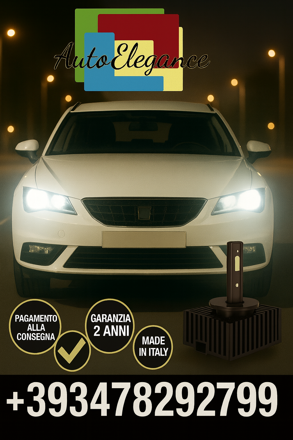 ⭐KIT LED D1S 6000K BIANCO CANBUS – Anabbaglianti per Seat Exeo⭐