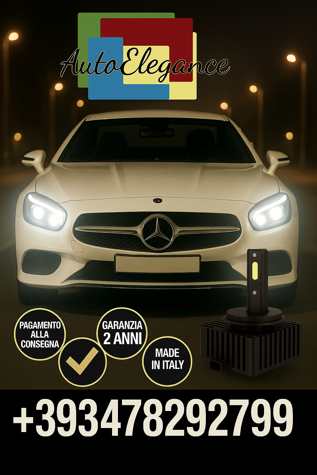 ⭐KIT LED D1S 6000K BIANCO CANBUS – Anabbaglianti per Mercedes-Benz SL⭐