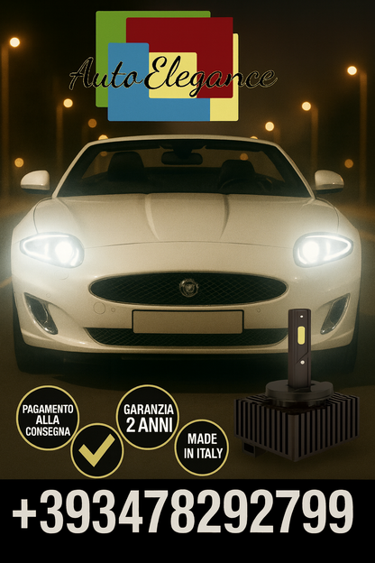⭐KIT LED D1S 6000K BIANCO CANBUS – Anabbaglianti per Jaguar XK Cabriolet⭐