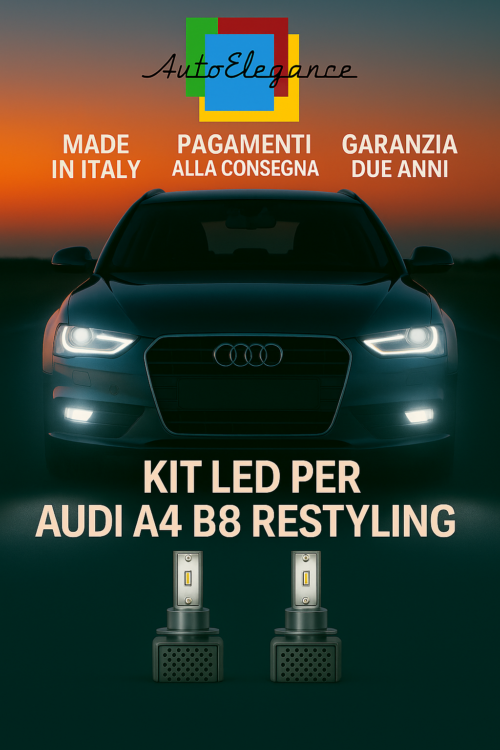 🔥KIT LED D3S 6000K BIANCO CANBUS – Anabbaglianti per Audi A4 B8 Restyling🔥
