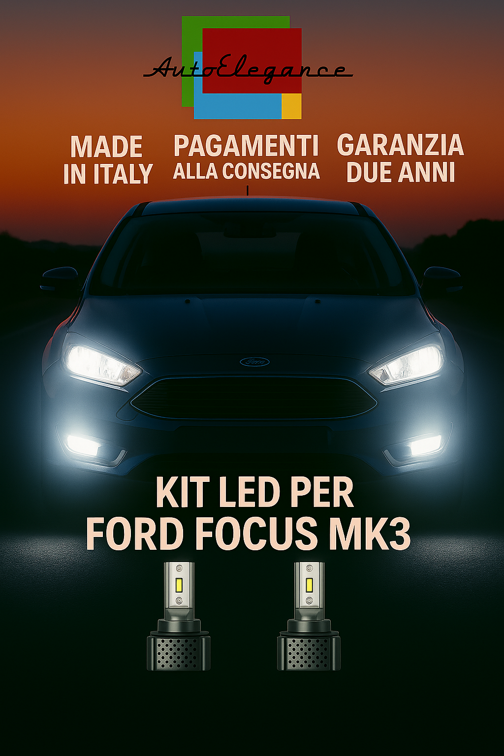 🔥KIT LED D3S 6000K BIANCO CANBUS – Anabbaglianti per Ford Focus MK3🔥