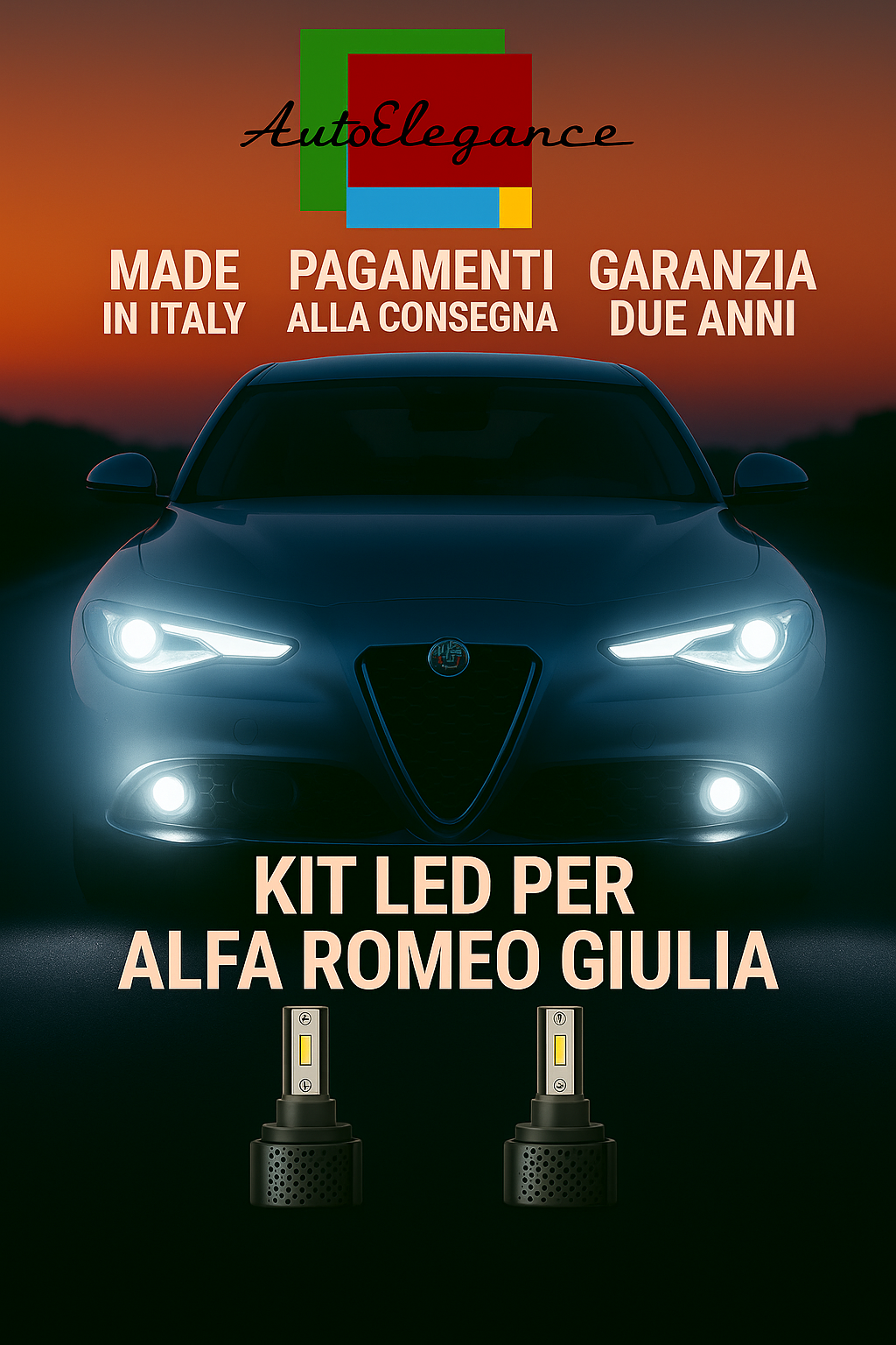 🔥KIT LED D3S 6000K BIANCO CANBUS – Anabbaglianti per Alfa Romeo Giulia🔥