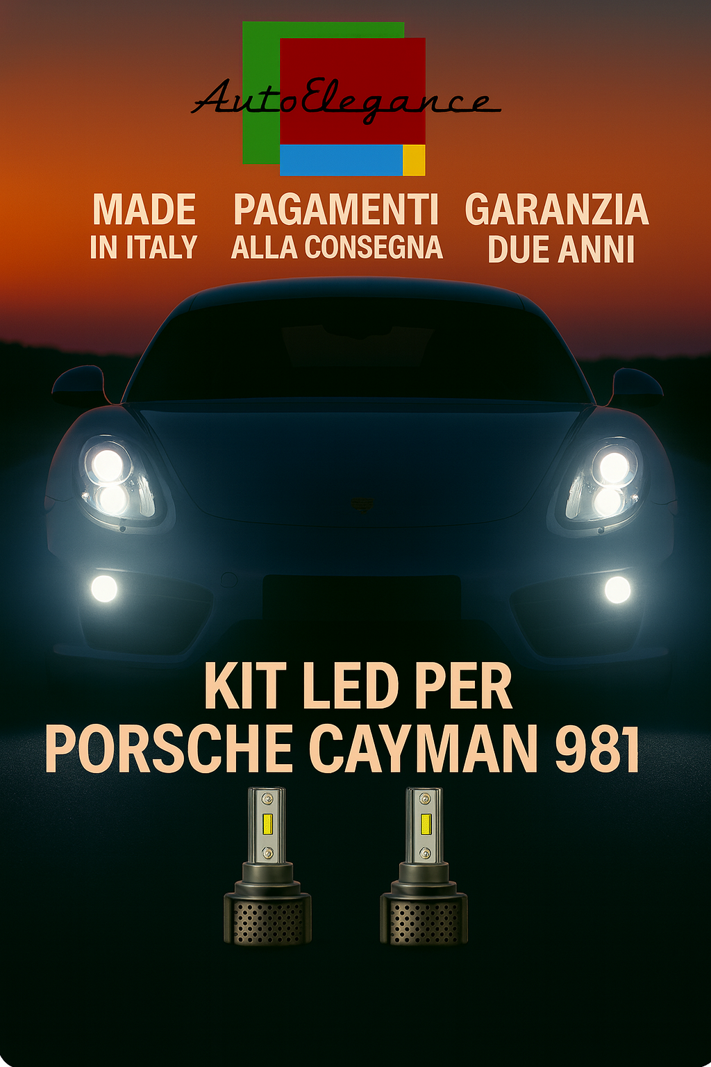 🔥KIT LED D3S 6000K BIANCO CANBUS – Anabbaglianti per Porsche Cayman 981🔥