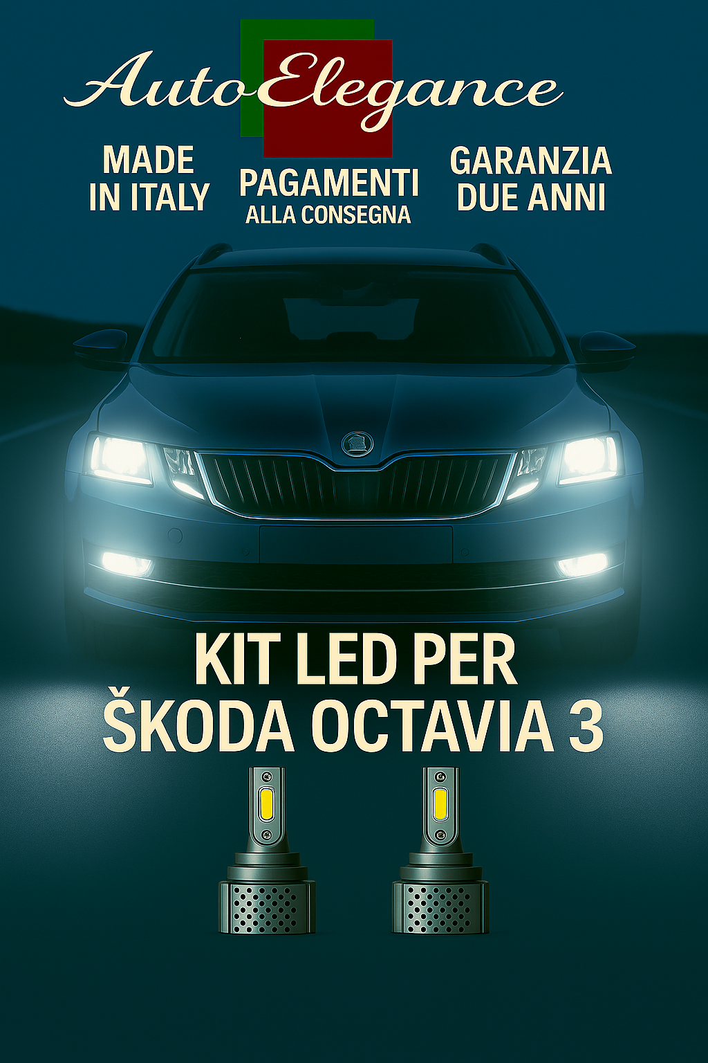 🔥KIT LED D3S 6000K BIANCO CANBUS – Anabbaglianti per Škoda Octavia 3🔥