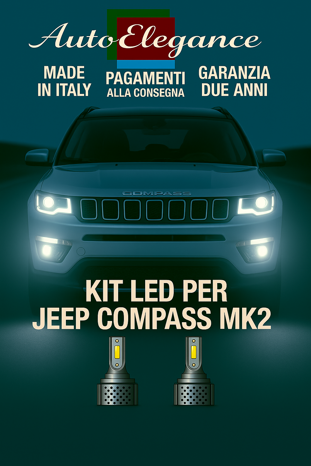🔥KIT LED D3S 6000K BIANCO CANBUS – Anabbaglianti per Jeep Compass MK2🔥