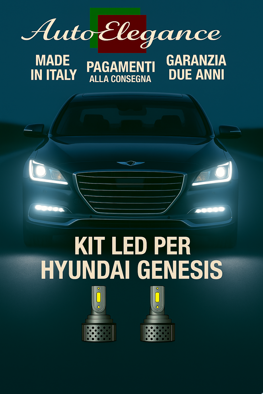 🔥KIT LED D3S 6000K BIANCO CANBUS – Anabbaglianti per Hyundai Genesis🔥