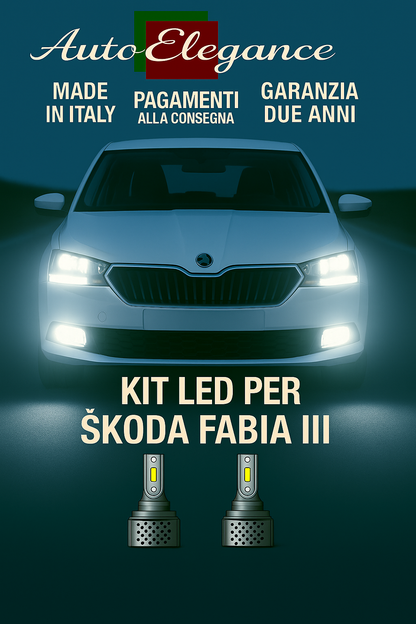 🔥KIT LED D3S 6000K BIANCO CANBUS – Anabbaglianti per Škoda Fabia III🔥