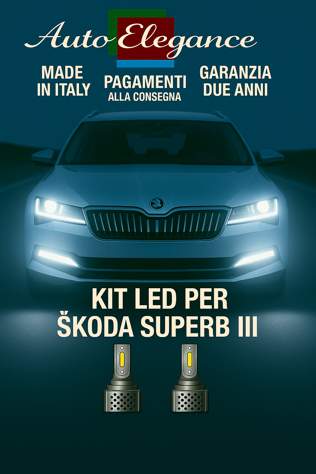 🔥KIT LED D3S 6000K BIANCO CANBUS – Anabbaglianti per Škoda Superb III🔥