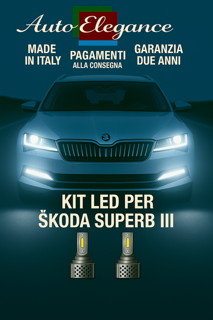 🔥KIT LED D3S 6000K BIANCO CANBUS – Anabbaglianti per Škoda Superb III🔥