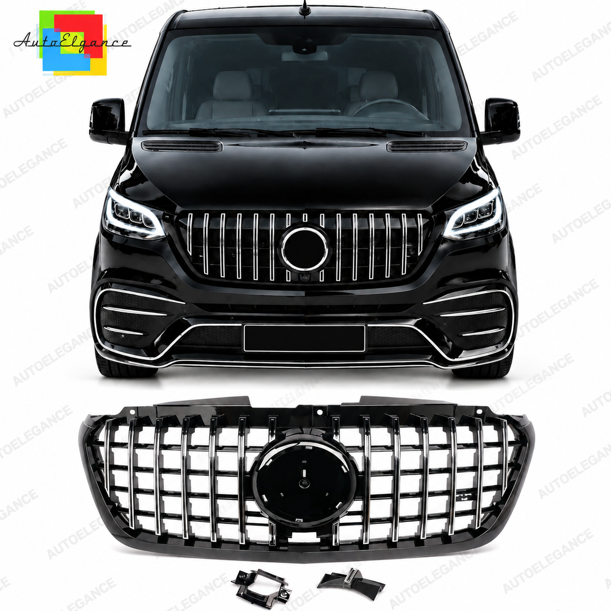 💕Griglia Anteriore GT Panamerican Adatta per Mercedes Sprinter W907 18+ Cromo💕