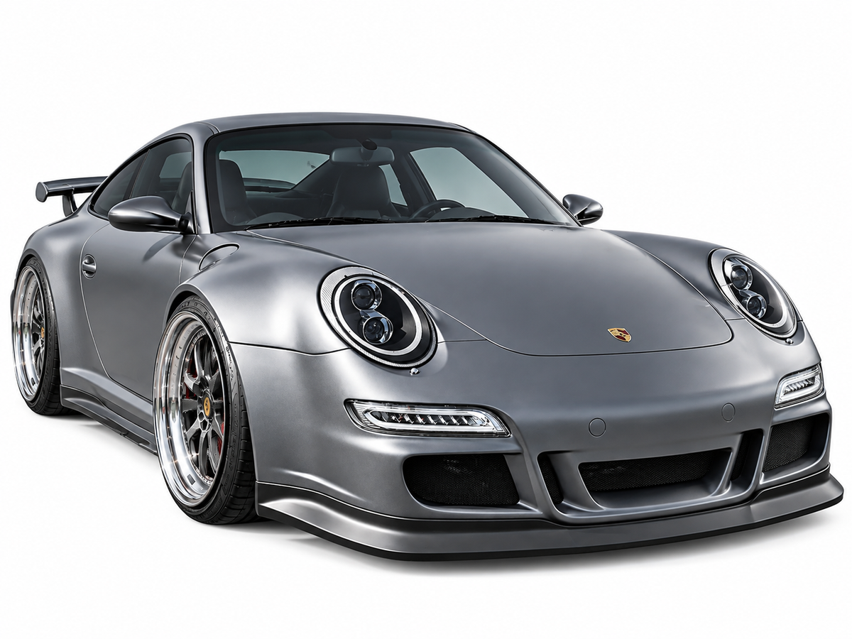 💕 Fari Anteriori Adatti per Porsche 911 997 04-09 Xenon LED Tube Light Neri 💕